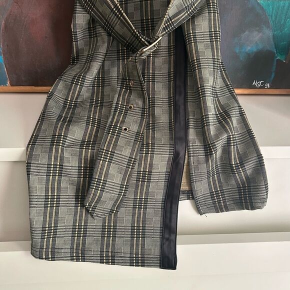 Fashion Nova Black and Tan Checkered Bodycon Dress Small - Picture 3 of 16